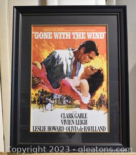 Spectacular Mega Framed "Gone With The Wind" Poster 